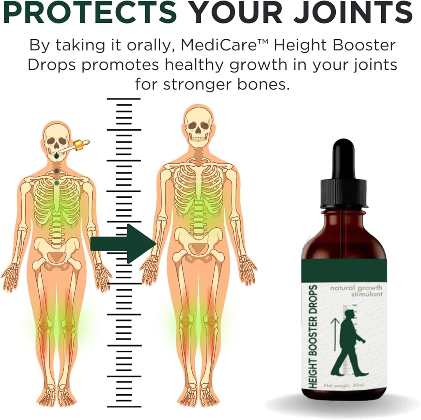 قطرات تعزيز الطول الطبيعية لدعم نمو العظام بطريقة طبيعية Height Booster Drops