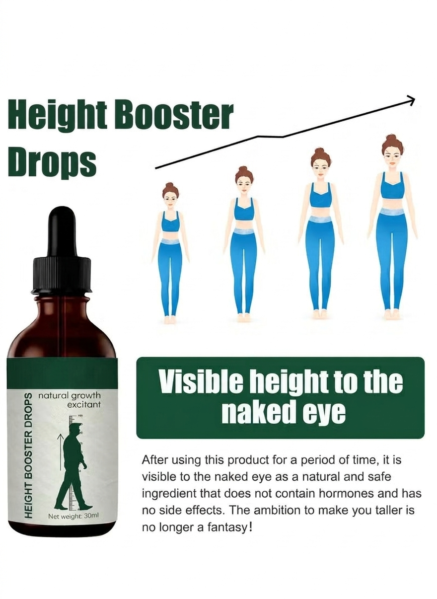 قطرات تعزيز الطول الطبيعية لدعم نمو العظام بطريقة طبيعية Height Booster Drops